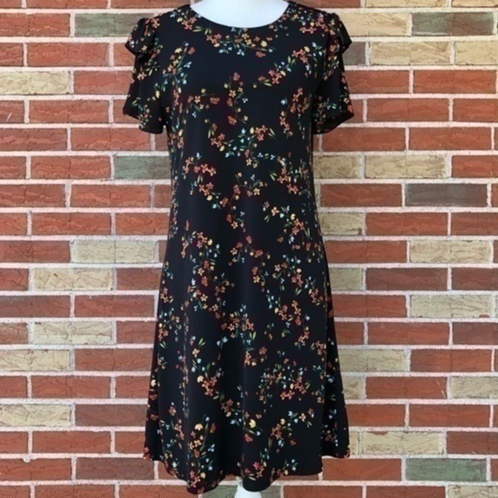 CeCe Floral Buds Print Layered/Short Sleeve Shift Dress 👗
